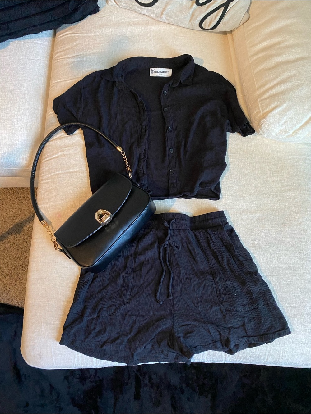 No Boundaries Black Matching Set + SHEIN Purse